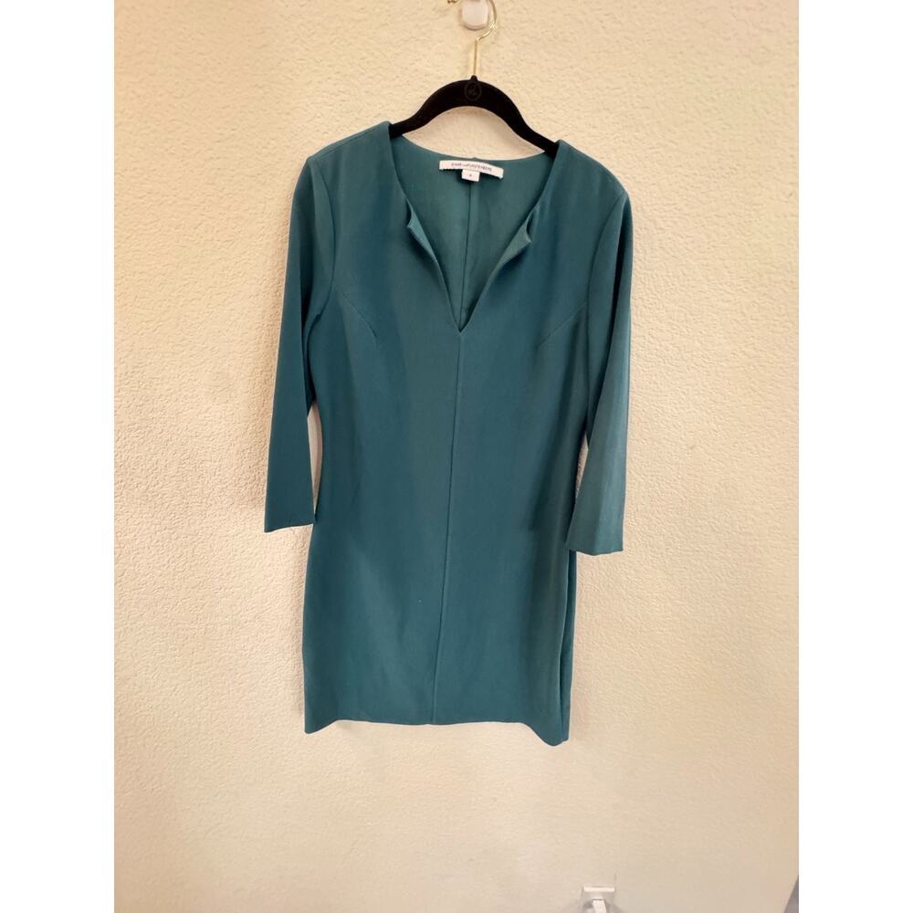 DIANE VON FURSTENBERG Aurora Mini 3/4 Sleeve Dress, Indian Teal Size 8